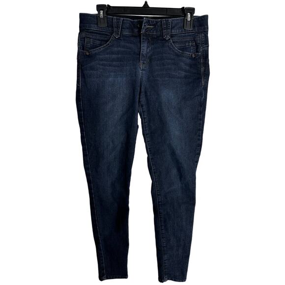 Democracy Ab Solution Jeans Women Size 6 Dark Blue Denim Stretch MISSING BUTTON - Picture 1 of 8